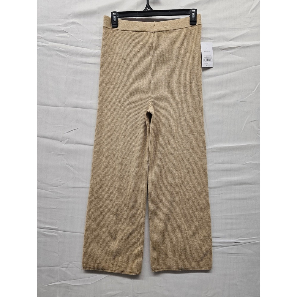 Isabel by Ingrid & Isabel Maternity Ribbed Knit Wide Leg‎ Pants Tan XS NWT